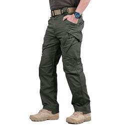 ZHANGHY Herren-Cargohose, taktische Arbeitshose, Baumwolle, Outdoor, Rip-Stop, mit Taschen, D, Medium von ZHANGHY