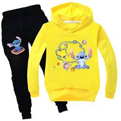 PulloverHoodie +Jogginghose, Mädchen Jungen Cartoon Fashion Langarm Sweatshirts für 3-14 Jahre alt (A4,120) von ZHANGYAOSHU