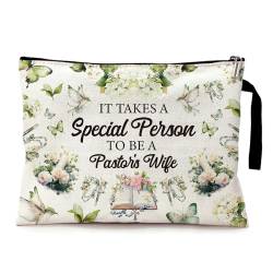 ZHANTUONE Kosmetiktasche mit Reißverschluss, Aufschrift "It Takes A Special Person To Be A Pastor's Wife", religiöses Geschenk für Frauen, christliche Geschenke, faltbare Aufbewahrung, große von ZHANTUONE