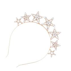 Stern-Stirnband, glitzernde Strasssteine, Braut-Kopfschmuck, Party, Foto-Requisiten, Kristall, auffälliger Stern-Stirnband, Großpackung von ZHENBYR