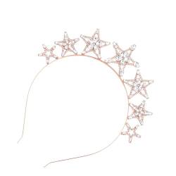 Stern-Stirnband, glitzernde Strasssteine, Braut-Kopfschmuck, Party, Foto-Requisiten, Kristall, auffälliger Stern-Stirnband, Großpackung von ZHENBYR