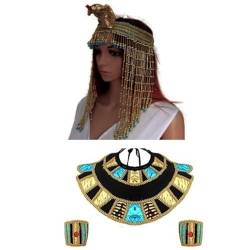 ZHENBYR Königin Golden Kostüm Cosplay Kopfbedeckung Stirnbänder Cosplay Stirnbänder Haarband Kopfbedeckung Ägyptisches Kostüm Damen von ZHENBYR