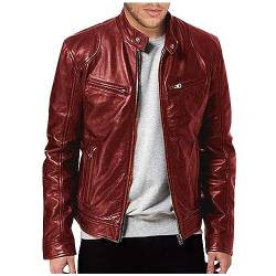 ZHENDEGL Lederjacke Herren Base Und Top Coat Base Coat Motorradjacke Motorradjacke Herren Mit Protektoren Strickmantel Mit Kapuze Daunenjacke Herren Leicht Lederjacke Herren Echtleder Motorradjacke von ZHENDEGL