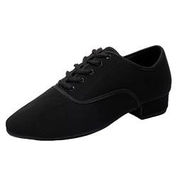 Herren Tanzschuhe Latin Modern Oxford Tanzschuhe Low Heel Soft Bottom Ballroom,Black b,41 EU von ZHENSI