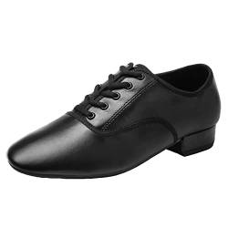 Herren Tanzschuhe Latin Modern Oxford Tanzschuhe Low Heel Soft Bottom Ballroom,Schwarz,42 EU von ZHENSI