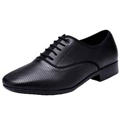 Moderne Tanzschuhe Für Herren Lateinische Tanzschuhe Mit Durchgehender Sohle Aus Atmungsaktivem Leder Für Drinnen Und Draußen,Black b,43 EU von ZHENSI