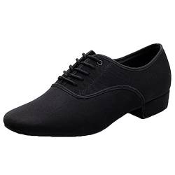 Moderne Tanzschuhe Für Herren Mit Durchgehender Sohle Für Lateinamerikanische Tanzschuhe Leicht Atmungsaktiv Für Drinnen Und Draußen,Black a,45 EU von ZHENSI