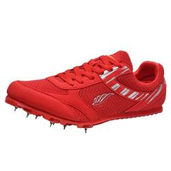 ZHENSI Leichtathletik-Schuhe Für Herren Teenager Laufen Rennen Sprint Spikes Leicht Springen Sportlich Für Jungen Und Mädchen,Rot,39 EU von ZHENSI