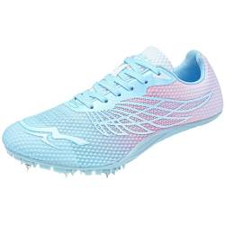 ZHENSI Leichtathletik-Schuhe Herren Damen Spikes Sprint-Schuhe Atmungsaktiv Für Laufen Rennen Springen,Rosa,36 EU von ZHENSI