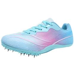 ZHENSI Leichtathletik-Schuhe leichte Sprint-Sprung-Spikes-Schuhe für Damen Herren Jugendliche,Rosa,36 EU von ZHENSI