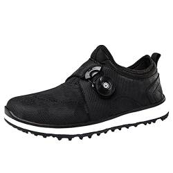 ZHENSI Modische Golfschuhe Für Damen Slip-On Cross Sneakers Spikeless Atmungsaktiv Leicht Unisex Bequem,Schwarz,43 EU von ZHENSI