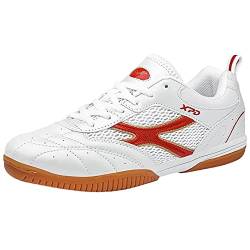 ZHENSI Tischtennisschuhe Herren Damen Indoor Sneakers Anti-Rutsch Leicht Atmungsaktiv Weich Für Kinder Erwachsene,Rot,39 EU von ZHENSI