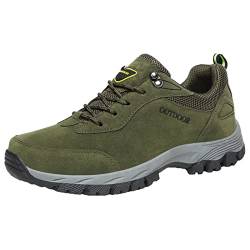 ZHENSI Wanderschuhe Für Herren Low Rise Outdoor Walking Sneakers rutschfeste Dämpfung Travel Trail Trekkingschuhe,Grün,49 EU von ZHENSI