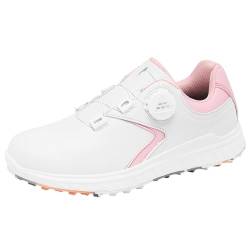 ZHENSI wasserdichte Damen-Golfschuhe Drehbar Geschlossen Ohne Spikes Outdoor-Sneaker,Rosa,39 EU von ZHENSI