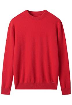 ZHILI Herren Pullover aus Kaschmir mit Rundhalsausschnitt einfarbig Strick_Rot_XXXX-Large von ZHILI