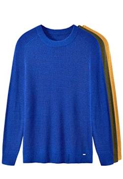 ZHILI Herren Pullover mit Rundhalsausschnitt, leicht, atmungsaktiv, weich, Thermo, einfarbig, enganliegend, Raglan-Langarm-Pullover für Männer, blau, 3X-Groß von ZHILI