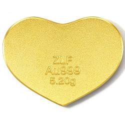 ZHOU LIU FU 24 Karat massiver Goldbarren, echtes reines Gold Barren Bohne Stern Herz Liebe Investition Gold für Frauen Männer Teenager Mädchen von ZHOU LIU FU