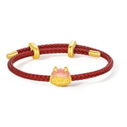 ZHOU LIU FU Armreif Armband für Frauen, 24K Goldarmband Glücksgeschenke Teen Mädchen Freundinnen gelb elegant reine goldene modische modische Goldschmuck von ZHOU LIU FU