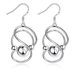 925 Sterling Silber Ohrring Musik Twisted Ball Long Dangle Ohrringe für Frauen Verlobung Hochzeitsschmuck von ZHUDJ