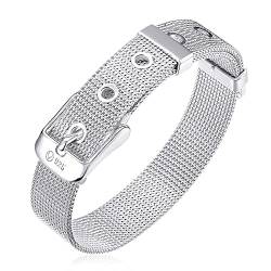Gürtel Pure 925 Sterling Silber Edlen Schmuck Armband Armreifen Für Frauen Männer 14mm Uhrenkette Für Frau Mann Geschenk von ZHUDJ
