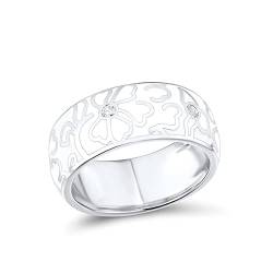 Silberring für Frauen Authentisch 100% 925 Sterling Silber Weiße Blume Eleganter Ring Schmuck Handgemachte Emaille 7 von ZHUDJ