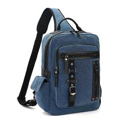 Vintage Messenger Bag, Canvas Rucksack für Reisen, Herren Umhängetasche, Dual-Use Bag für Hand Carry und Crossbody Carry, A-dunkelblau, Umhängetasche von ZHZXYZDY