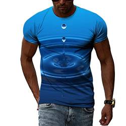ZIFIS 3D-Tropfen Wassergrafik T-Shirts for Männer Sommer lässig interessante Print T-Shirts Hip Hop Harajuku Trend coole Bluse (Color : T-46131, Size : XL) von ZIFIS