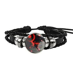 ZIJANG 12 Sternzeichen Armband, Krebs Handgewebtes Schwarzes Leder Armband, Mit leuchtendem Muster und High-End-Box, Verstellbarer Armbandriemen, Armbänder für Männer und Frauen von ZIJANG