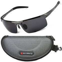 ZILLERATE Sonnenbrille mit polarisierten Gläsern für Männer & Frauen, Herren & Damen-Sonnenbrille für Radfahren, Angeln, Segeln, Wandern, UV-Schutz, leichter Metallrahmen [Gun Grau] von ZILLERATE