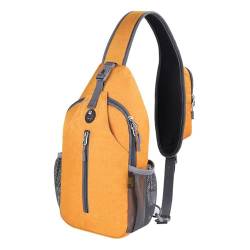 ZILUXI Brusttasche Sling Bag, Brusttasche Herren Kleiner Rucksack, Umhängetasche Sporttasche Reise Wander Daypack für Herren Damen(Color:Orange) von ZILUXI
