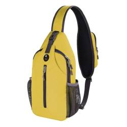 ZILUXI Brusttasche Sling Bag, Brusttasche Herren Kleiner Rucksack, Umhängetasche Sporttasche Reise Wander Daypack für Herren Damen(Color:Yellow) von ZILUXI