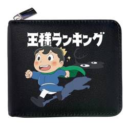ZILUXI Ranki-ng of Kin-gs Anime-Geldbörsen, Praktische Reißverschluss Wallet mit Münzfach, Geldbörsen Portemonnaie Brieftasche für Jungen/Mädchen(Color:Black 2) von ZILUXI