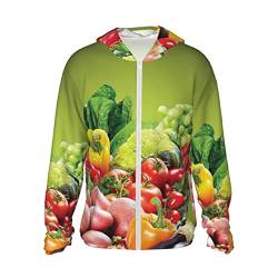 Obst und Gemüse Damen Langarm UPF 50+ UV Sonnenschutz Shirts Schnell Trocknen Herren Hoodie Reißverschluss Sonnenschutz Neoprenanzug von ZIMBRO