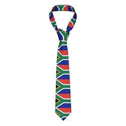 ZIMBRO Südafrika-Flagge Herren Krawatte Herren enge klassische Seidenkrawatte / perfekt für Hochzeit, Bräutigam, Trauzeugen, Tanz, Geschenk, Schwarz, Einheitsgröße, Schwarz, EinheitsgröÃŸe von ZIMBRO