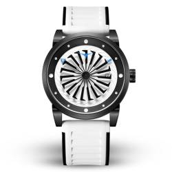 ZINVO Blade Panda Turbine Silver Silikon Stahl Weiß Schwarz Herren Uhr von ZINVO