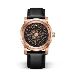 ZINVO Blade Rose Gold Silver Leder Stahl Schwarz Damen Uhr von ZINVO