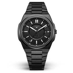 ZINVO Rival Black Quarz Stahl IP Schwarz Datum Silikon Saphir Herren Uhr von ZINVO