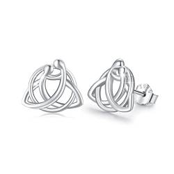 Keltische Ohrringe für Damen 925 Sterling Silber Irische Ohrstecker Triquetra Knoten Ohrringe Schmuck Geschenke für Frauen Männer von ZIPPICE