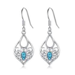 Schmetterling Ohrringe für Damen 925 Sterling Silber Türkis Hängend Ohrringe Wassertropfen Ohrringe Schmuck Geschenke für Frauen Mädchen von ZIPPICE