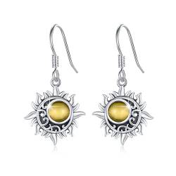Sonne Mond Ohrringe für Damen 925 Sterling Silver Sonne Tropfen Ohrringe Schmuck Geschenk für Frauen Mädchen Mutter von ZIPPICE