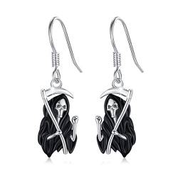 Totenkopf Ohrringe Ohrhänger Halloween Ohrringe 925 Sterling Silber Hypoallergen Schmuck Geschenk für Frauen Mädchen (Totenkopf Ohrringe) von ZIPPICE