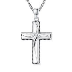 ZIPPICE Einfaches Kreuz Halskette aus 925 Sterlingsilber Kreuz Anhänger Religiöser Schmuck Geschenke für Damen Herren von ZIPPICE