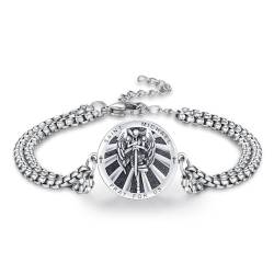 ZIPPICE Saint Michael Armband 925 Sterling Silber Heiliger Michael Armbänder Damen Erzengel Michael Armband Amulett Schmuck für Männer von ZIPPICE