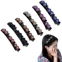 Haarschmuck Clips Pony Halten Haarspangen Frauen Elegant Haarnadeln Set Mode Perlen Süß Haar Kopf Accessoires Blume Braid von ZIRYXQ