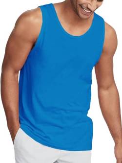 ZIWOCH Herren Regular-Fit Tank Top Casual Ärmellos Leichtes Hemd, Blau, Mittel von ZIWOCH