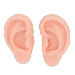 1 Paar Silikon-Ohrmodell, Wiederverwendete Weiche Ohrform Gefälschtes Ohr für Ohrringe Schmuck Display Gummiohr Zum Piercing üben (Helle Hautfarbe) von ZJchao
