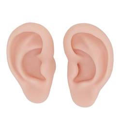 1 Paar Silikon-Ohrmodell, Wiederverwendete Weiche Ohrform Gefälschtes Ohr für Ohrringe Schmuck Display Gummiohr Zum Piercing üben (Mittlere Hautfarbe) von ZJchao
