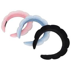 3 Breites Stirnband - Elastische, Atmungsaktive, Reinfarbige Damen-Haarbänder zum Waschen des Gesichts von ZJchao