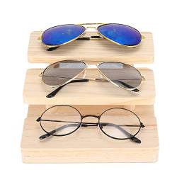 3 Schichten Sonnenbrille Holzständer, Brillen Displayhalter für Zuhause und Brillengeschäft, gut organisiertes Brillenregal, Brillen Brillen Organizer Zur Aufbewahrung und Präsentation von ZJchao