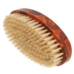 Herrenbürste mit Holzgriff - Bart- und Schnurrbartkamm, tragbare ovale Mehrzweck-Haarpflegebürste zur Bartpflege und Schmutzentfernung für Männer von ZJchao